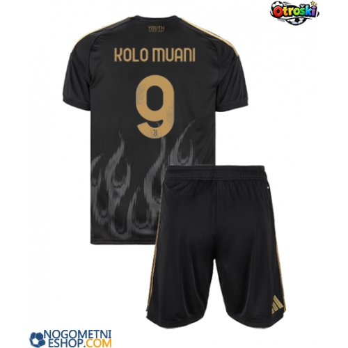 Otroški Nogometni dresi Juventus Randal Kolo Muani #9 Tretji 2026-27 Kratek Rokav (+ Kratke hlače)